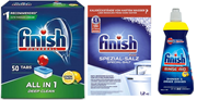 Hiển thị chi tiết cho Combo 50 viên rửa bát Finish All in one + 1.2kg Muối rửa bát finish + Nước bóng Finish 450ml Ảnh của Combo 50 viên rửa bát Finish All in one + 1.2kg Muối rửa bát finish + Nước bóng Finish 450ml