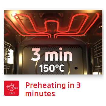 Lò nướng Fagor 8H-115BSM A Pre heating in 3 minutes