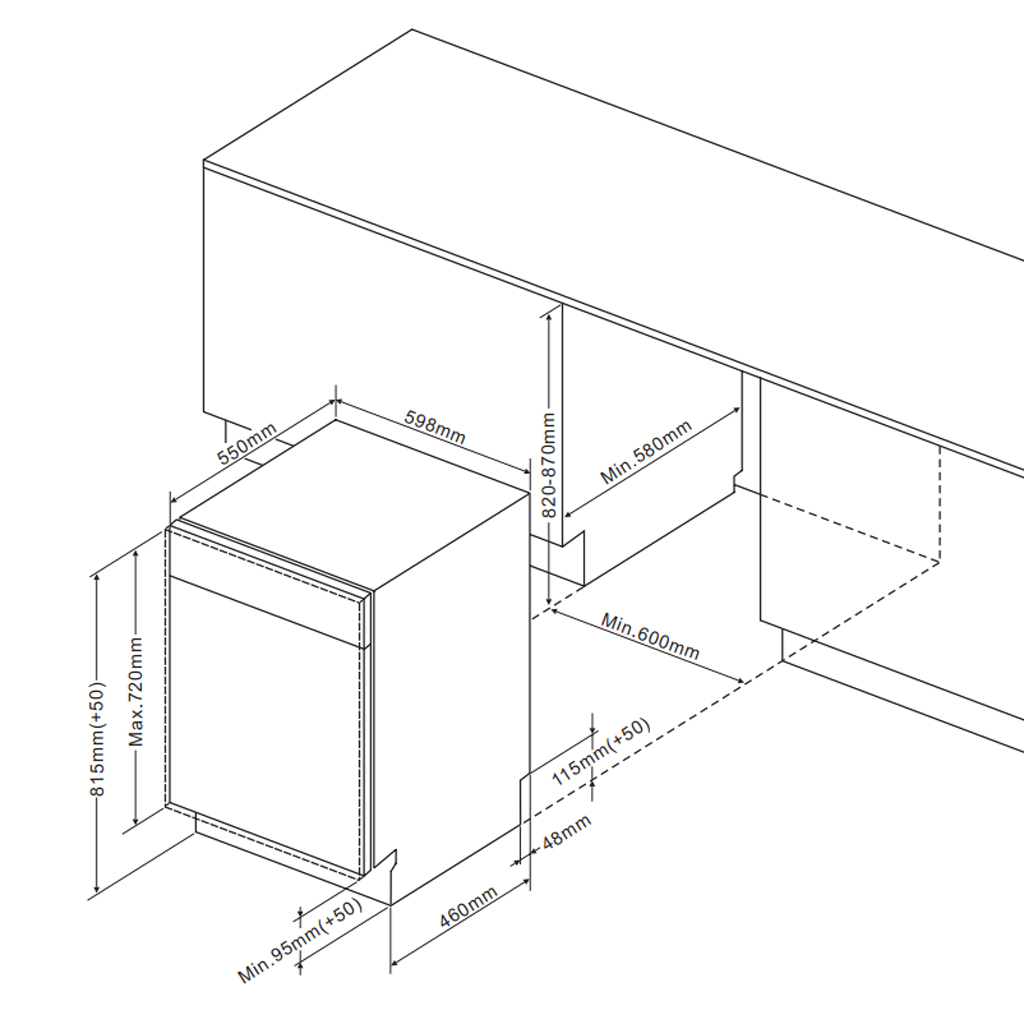 Máy rửa bát âm toàn phần Fagor 3LVF-63IT